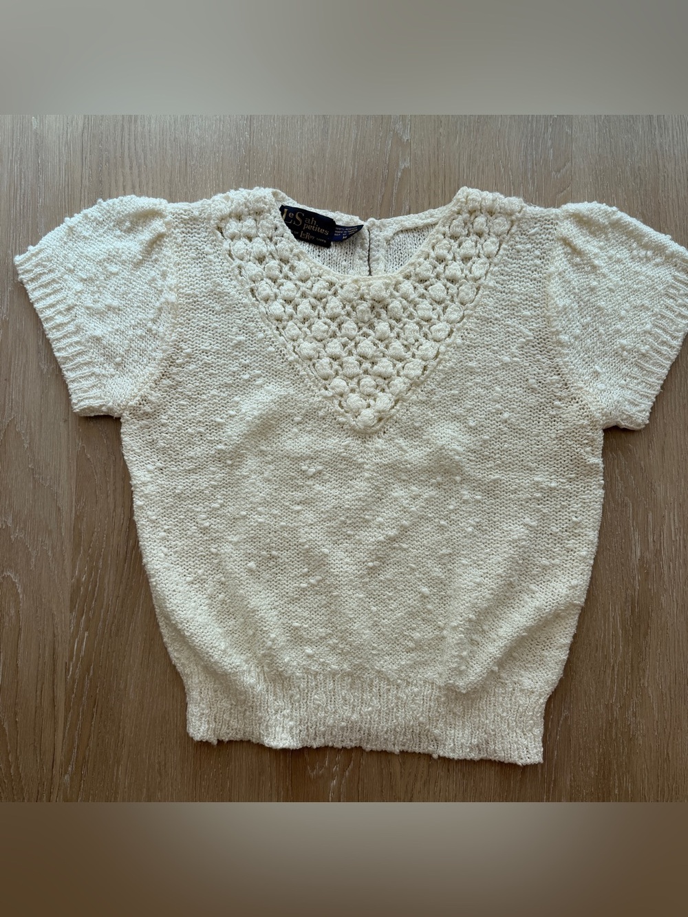 Le Sah Petites popcorn stitch short sleeve sweater
